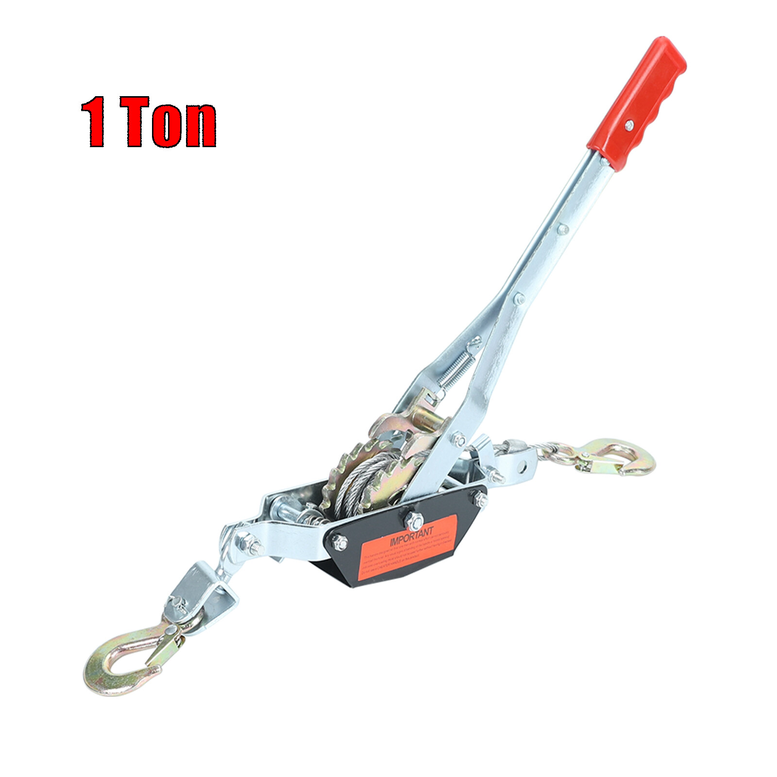 5 Ton Hand Puller Heavy Duty Winch Pull Hoist Come Along Cable 3 Hooks 2 Gear US