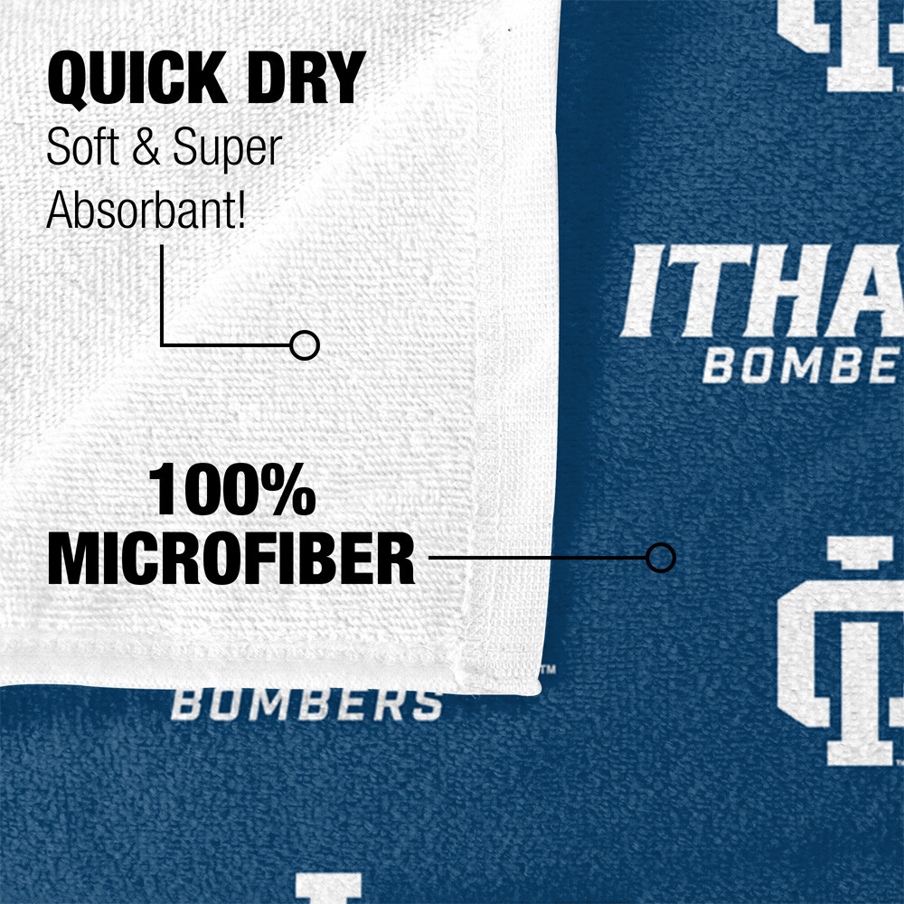 Ithaca College Beach Towel/Bath Towel, 30"x60" Logo Pattern