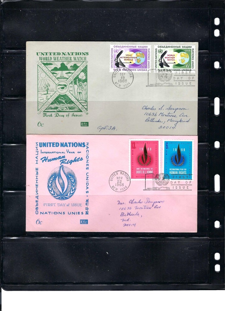 1968 COMBO FDC's (Scott# 188-191) - KOLOR KOVER CACHET (80)