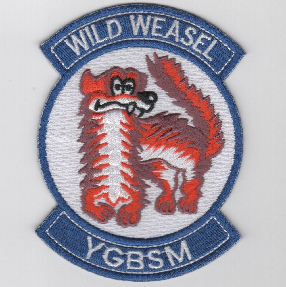 4" USAF AIR FORCE WILD WEASEL YGBSM BLUE EMBROIDERED JACKET PATCH