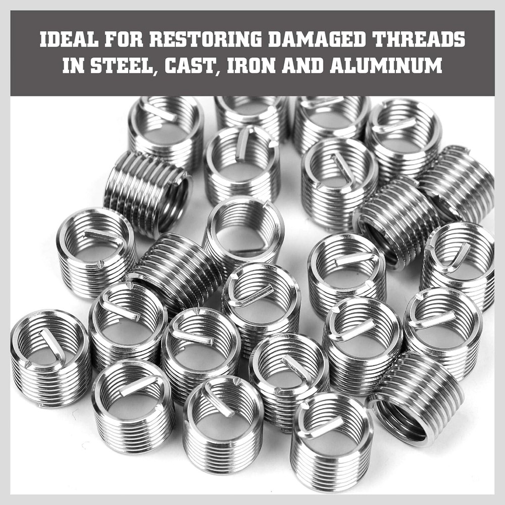 131 Piece Metric Thread Repair Tool Kit Taps Threaded Inserts Installation Tool