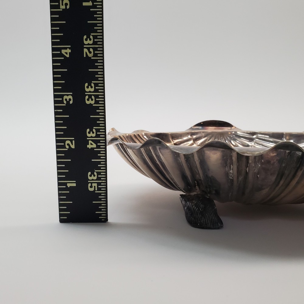 Antique Wilson & Sharp Edinburgh SCALLOP Shell Dish Silver‑Plate 8885 Footed