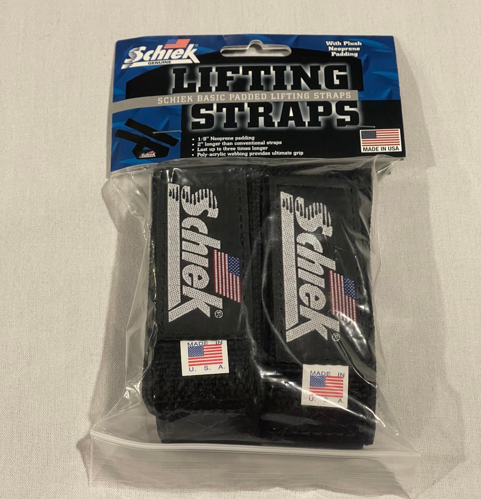 Schiek Sport 1000BPS Basic Padded Lifting Straps Wrist Protector Black Pair