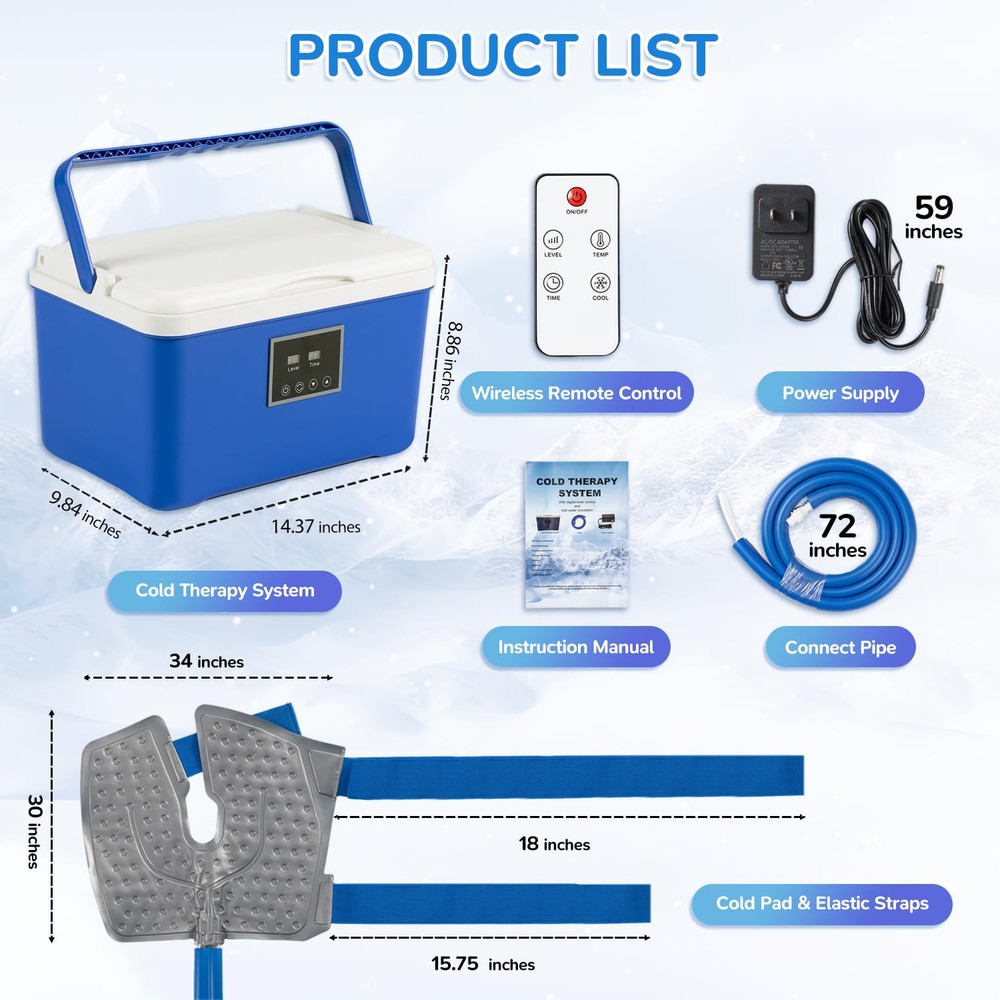Cold Therapy Machine with Memory Function, Programmable Timer, Wireless Remote &