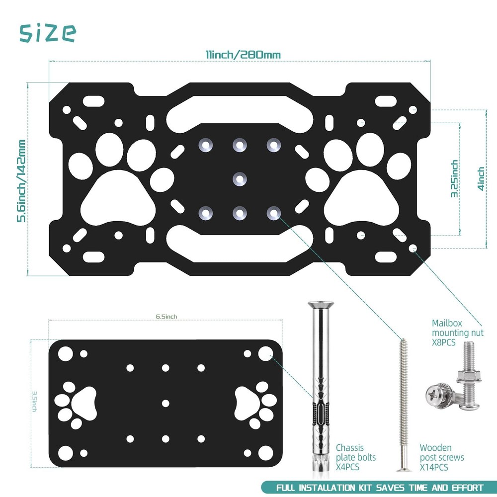 Mailbox Mounting Plate 4X4 Post Mailbox Mounting Bracket Mailbox Mounting Kit...