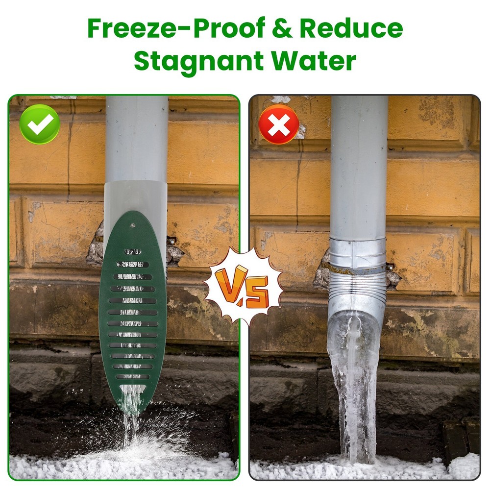 4" Angled Drain Emitter for Downspout Extensions, Gutter Drainage Pipe