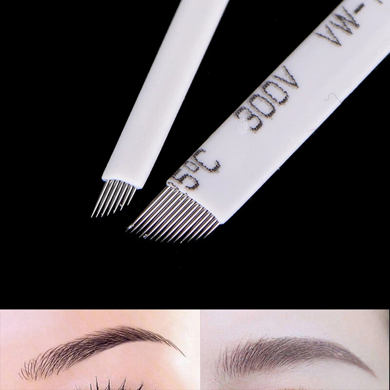 21FPin Tattoo Microblading Needle Permanent Makeup Eyebrow Lips Blade Manual Pen