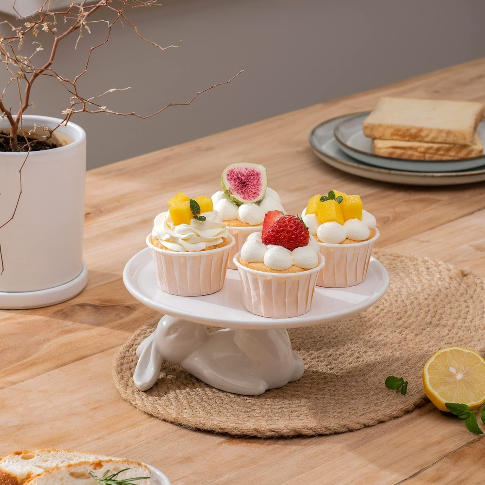 Cupcake Stand, Easter Decorations, Ceramic Dessert Plates for Eggs and Cookie...