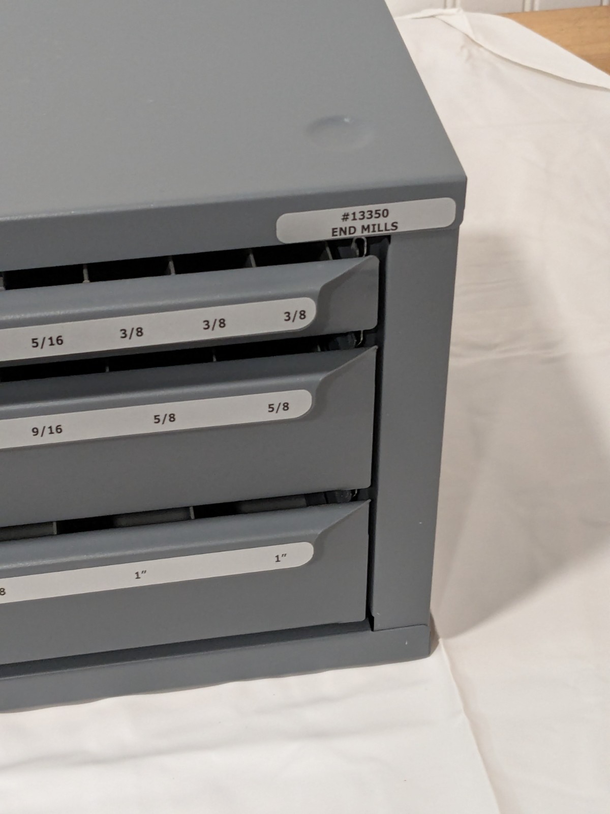 Huot 3 Drawer Steel End Mill Storage: 1/8 to 1" End Mill Diam. 13350