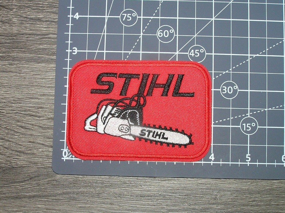 STIHL Chainsaw Tools Embroidered Iron On Patch 4" x 2.75"
