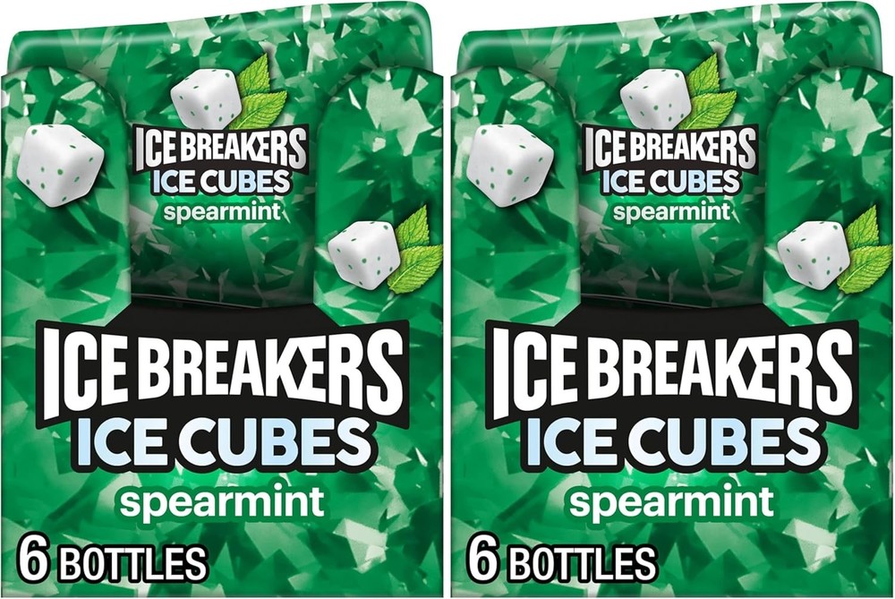 ICE BREAKERS Ice Cubes Spearmint Flavored Sr Chewing Gum Bottles