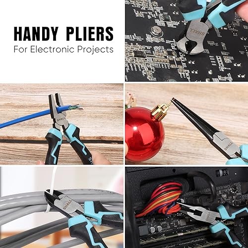 Mini Pliers Set, 6-Piece Small Pliers Tool Set Includes Needle Nose, Long mini