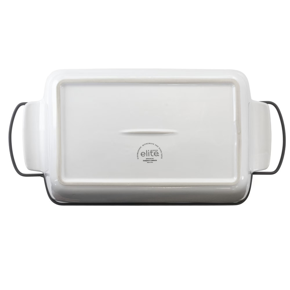 Gibson Elite 2 Piece Bakeware Set Rectangle Stoneware with Rack Durable Oven