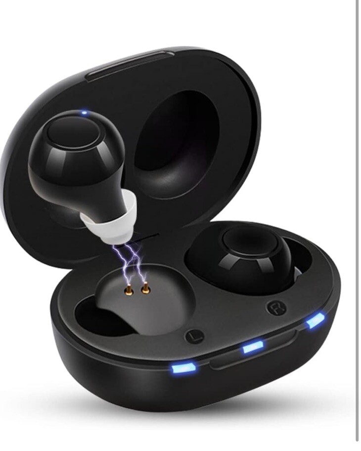 Pair Rechargeable Hearing Amplifier ITE with Charging Box