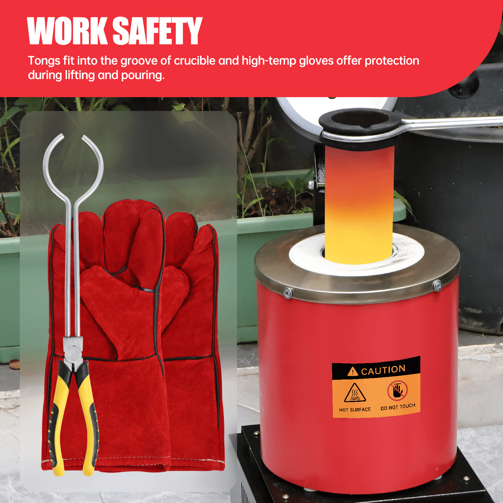 TOAUTO 3KG Metal Smelting Furnace Kit Gold Silver Refining Casting Jewelry Tool