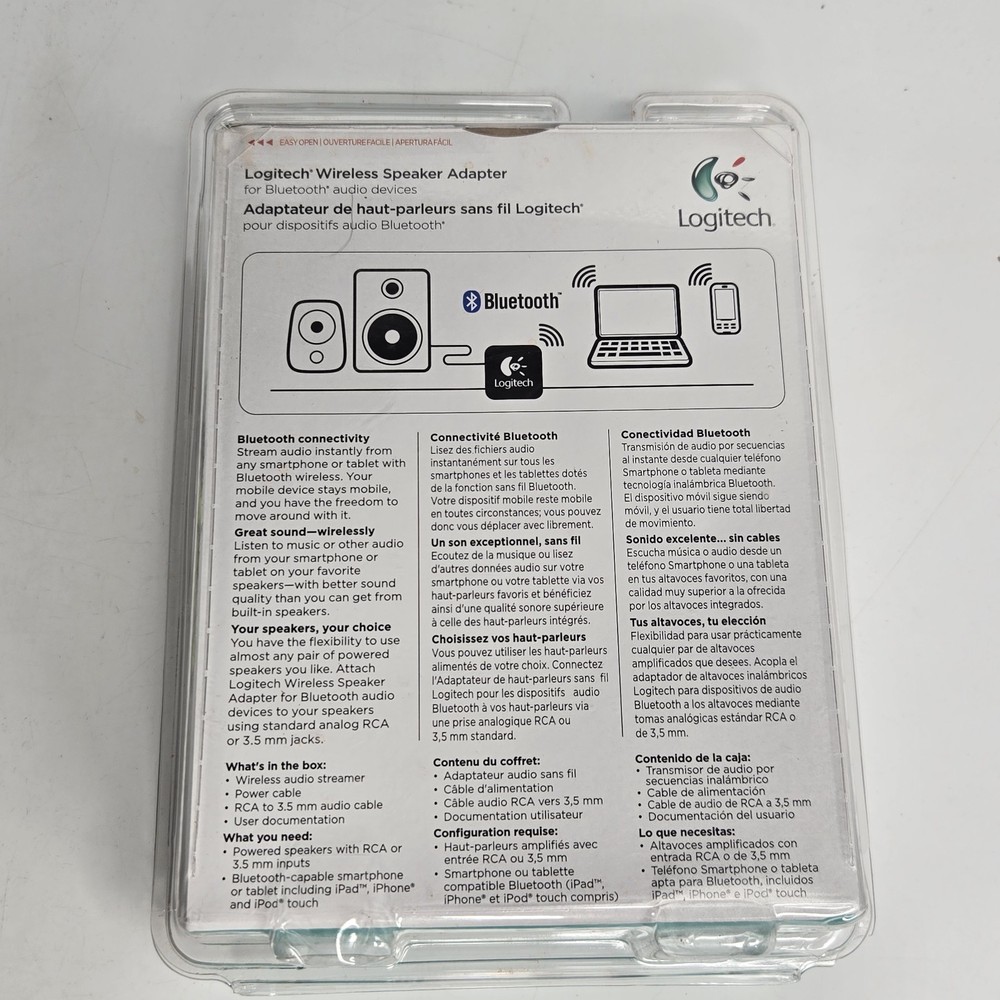 Logitech Wireless Bluetooth Speaker Adapter 980-000540 - New