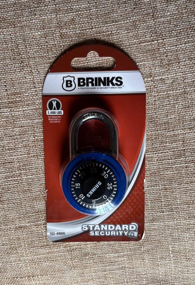 Brinks Steel 48mm Blue Combination Dial Padlock 1-11/25 Shackle