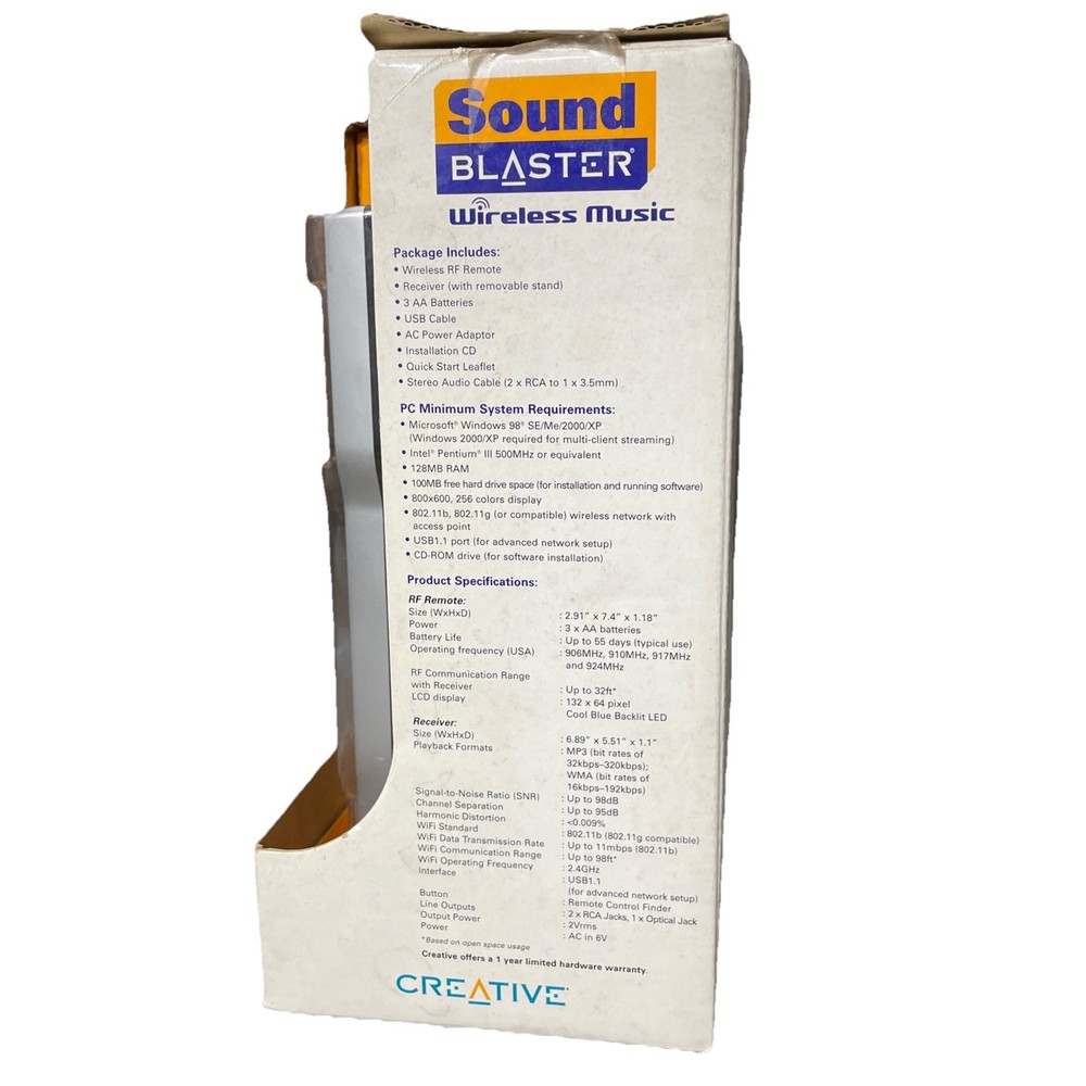 Creative Sound Blaster Receiver Wireless Music With RF Remote Windows (Open Box)