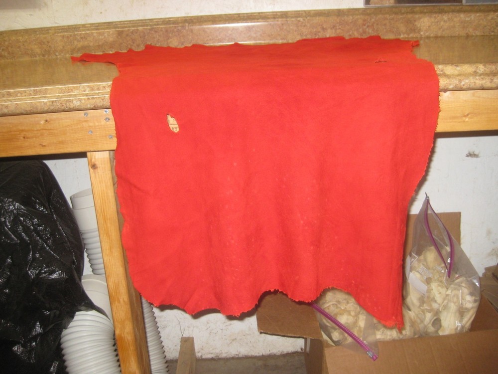 Red Suede Deer Leather #0006818 Row FF