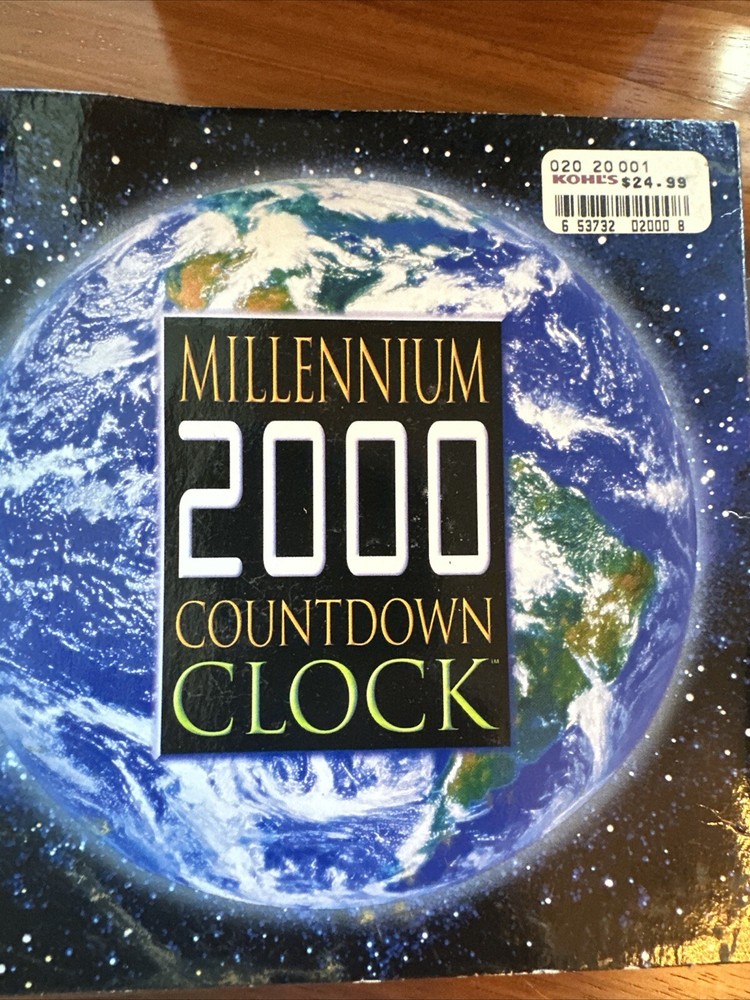 Millenium 2000 Countdown Clock NOS New Battery + Manual + 01-01-00 Waterglobe