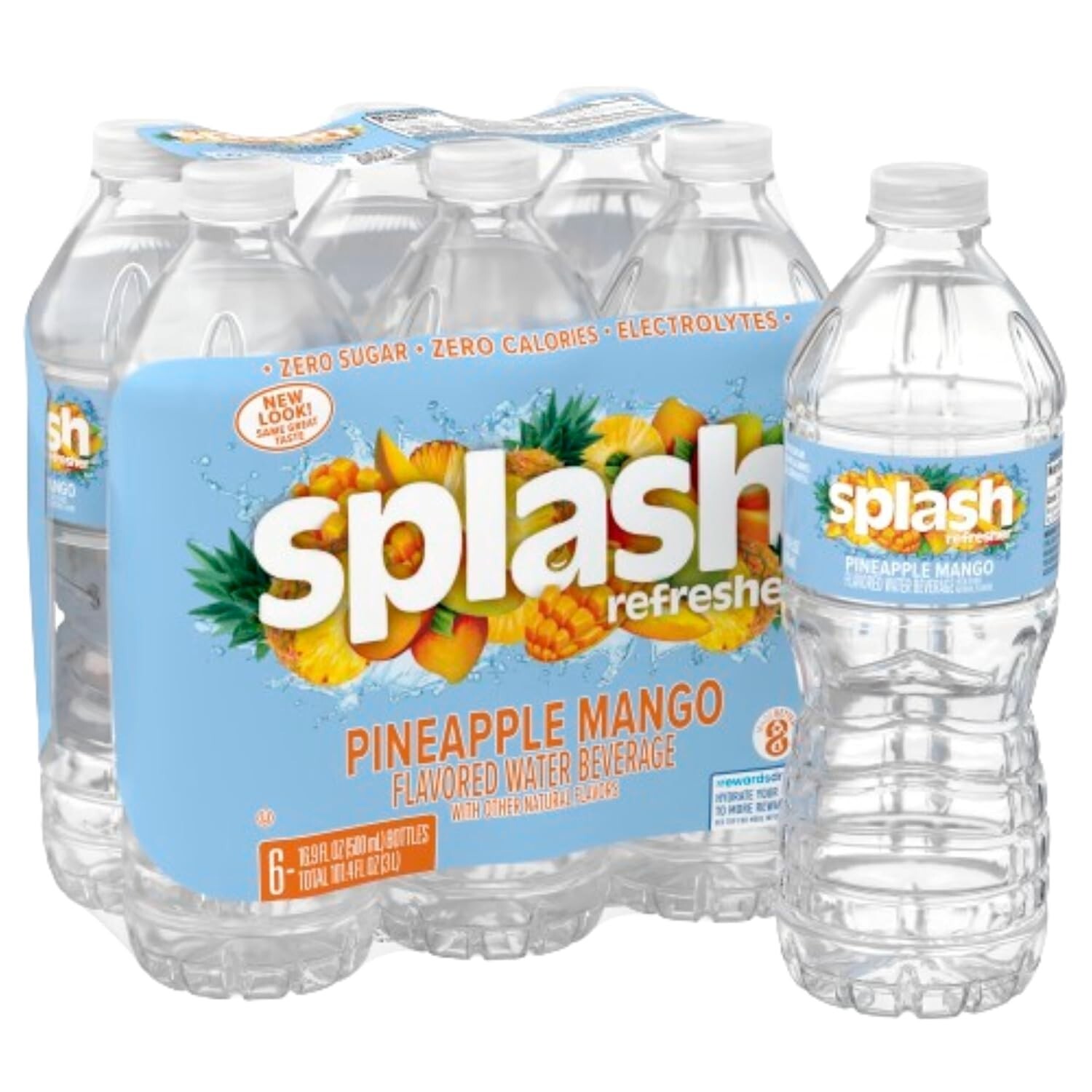 Splash Blast, Pineapple Mango Flavor Water, 16.9 FL OZ (Pack of 6) *CHOSE FLAVOR