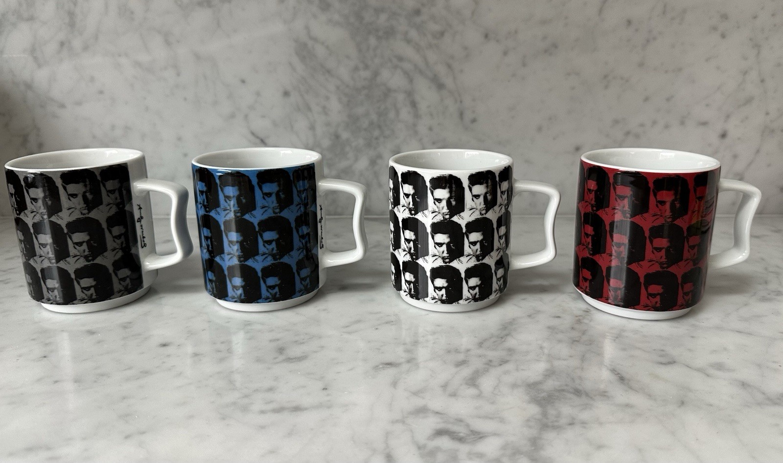 SET Of 4 Andy Warhol ELVIS Rosenthal Studio Line Coffee Tea Mug NEW in BOX