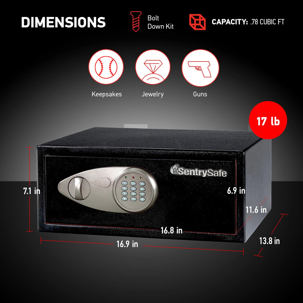 SentrySafe X075 Digital Keypad Security Safe - 0.78 Cu. Ft. Storage Solution
