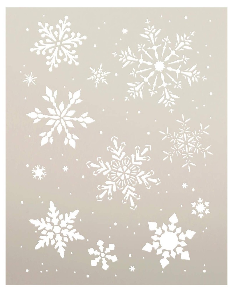 North Pole Snowflakes Winter Crafts Reusable Stencil - StencilAir