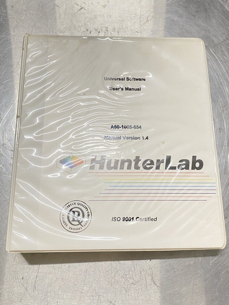 HunterLab Universal Software Version 3.1 - Users Manual / Instructions