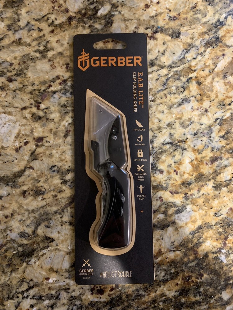 BLACK GERBER E.A.B. LITE CLIP FOLDING KNIFE NEW EDITION Compact Utility Knife