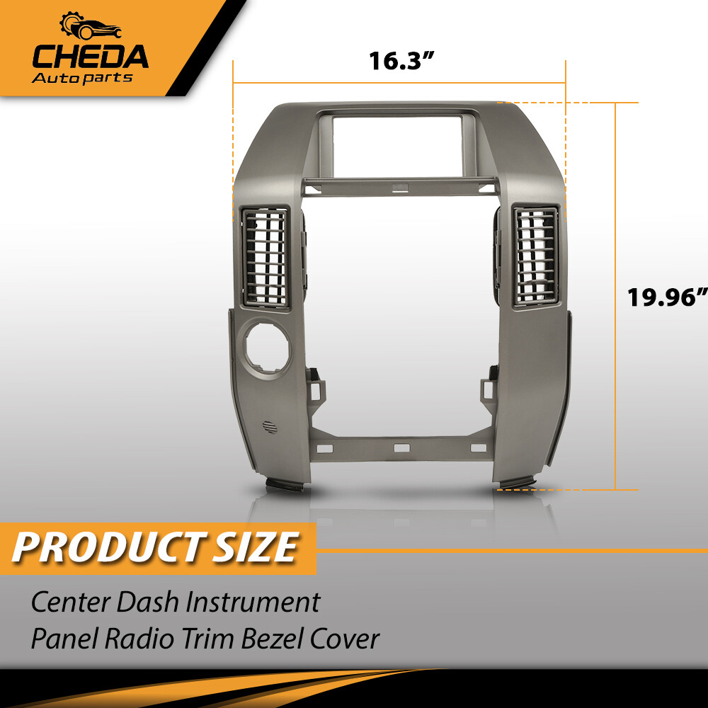 Center Dash Radio Bezel Instrument Panel Gray Fit For 2004-2007 Infiniti QX56