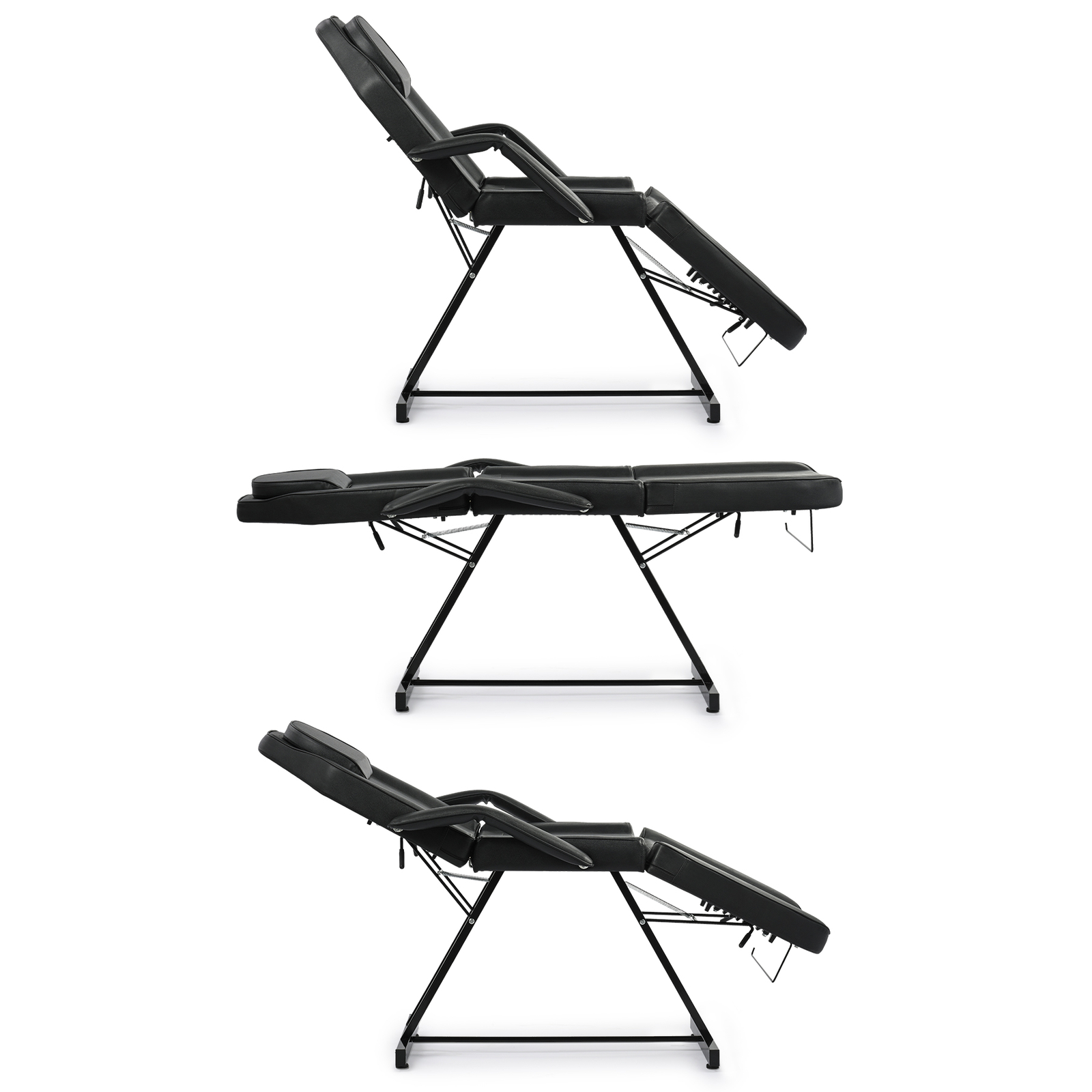 Adjustable Black Massage Chair+Stool Table Tattoo Facial Bed Barber Salon Spa