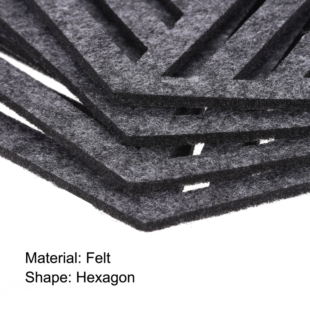 Felt Coasters, 4pcs Hexagonalagon Mat Tampons Coaster, Grey