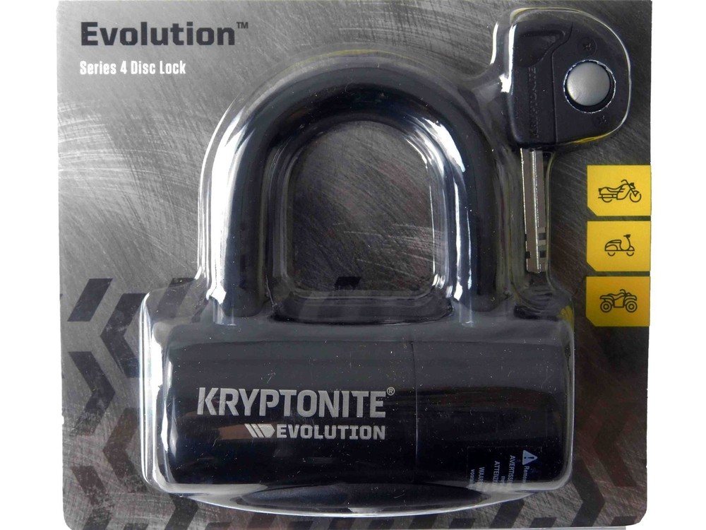 Kryptonite Evolution Series 4 Disc Lock Black and 410 4 ft Looped cable