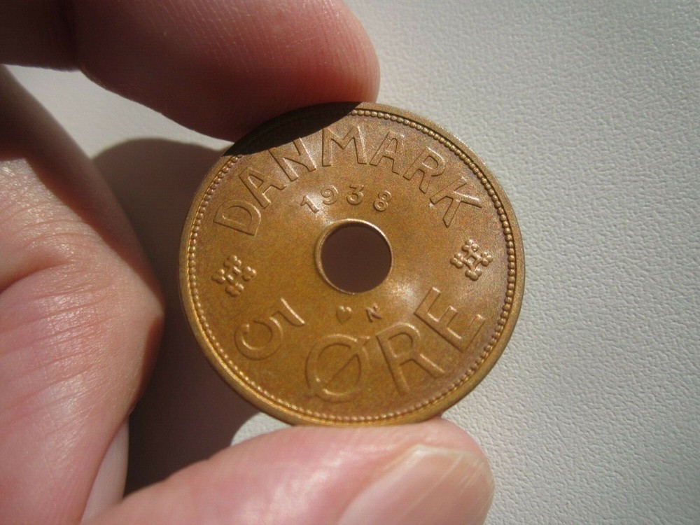 LUSTER UNC 1938 DENMARK 5 ORE