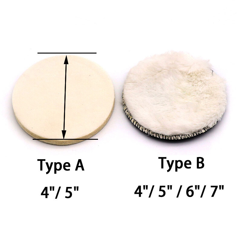 Soft Wool Felt Polishing Pad Hook & Loop Disc Wool Wheel Buffing for Car 4"- 7"