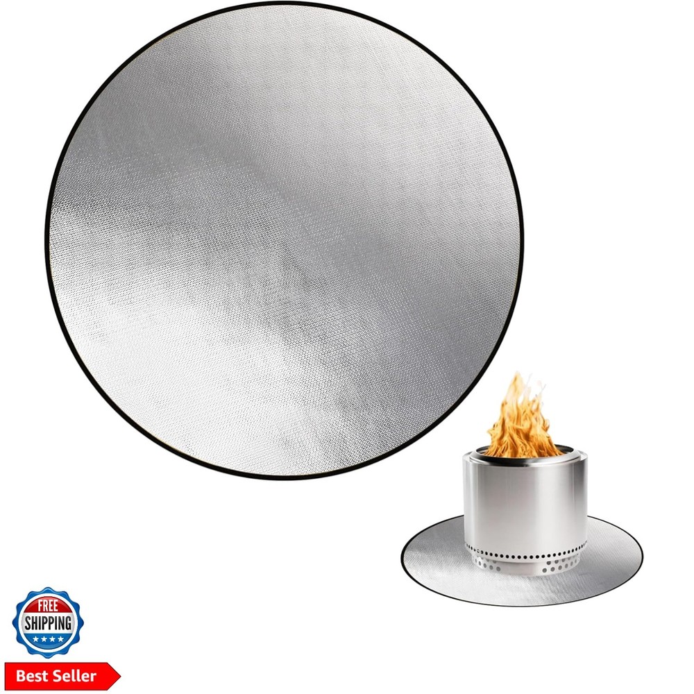 38" Round Fire Pit Mat for Solo Stove Bonfire,4-Layer Double-Sided Fireproof ...