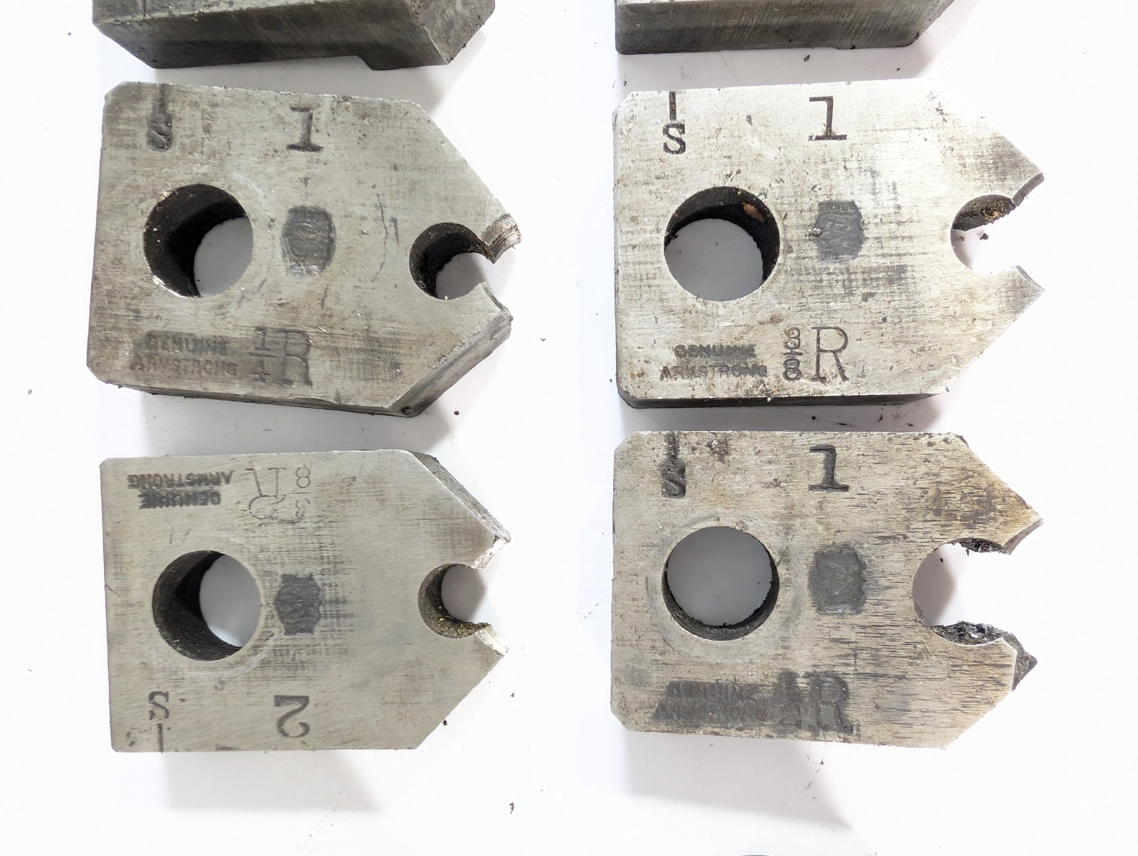 Armstrong Manual Pipe Threader Set, Die Heads, Handles, Antique