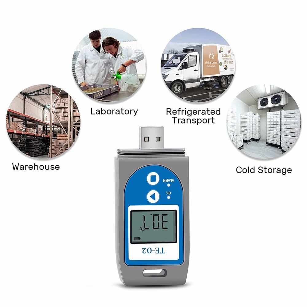 Temperature Data Logger, USB Temperature Data Recorder with PDF & CSV