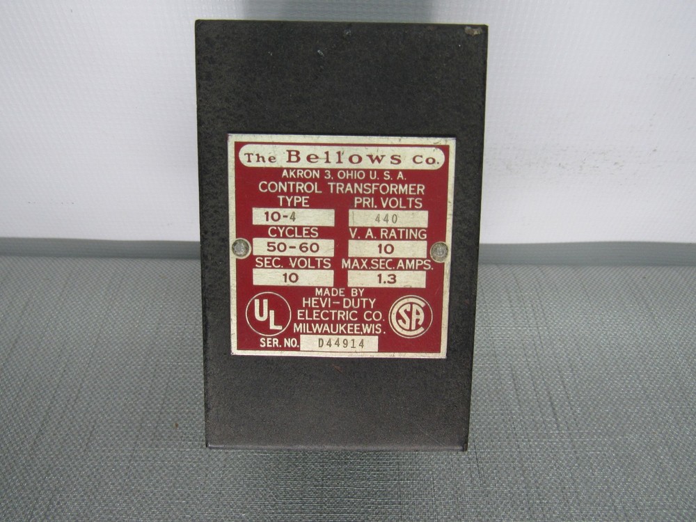 Bellows Type 10-4 Control Transformer 440V
