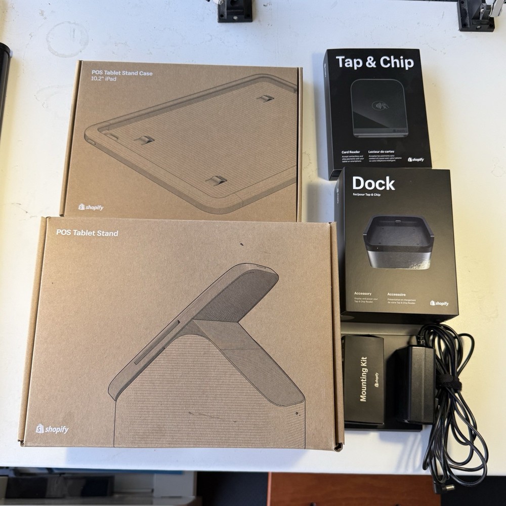 Shopify POS Tablet Stand Tap & Chip Card Reader Dock Mounting Kit Tablet Case