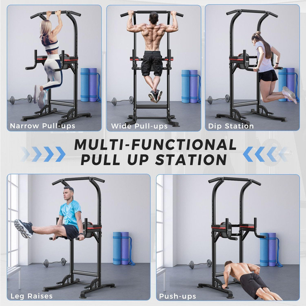 Pull up Bar, Multi-Function Pull up Dip Bar Station, Home Gym Workout Strength T