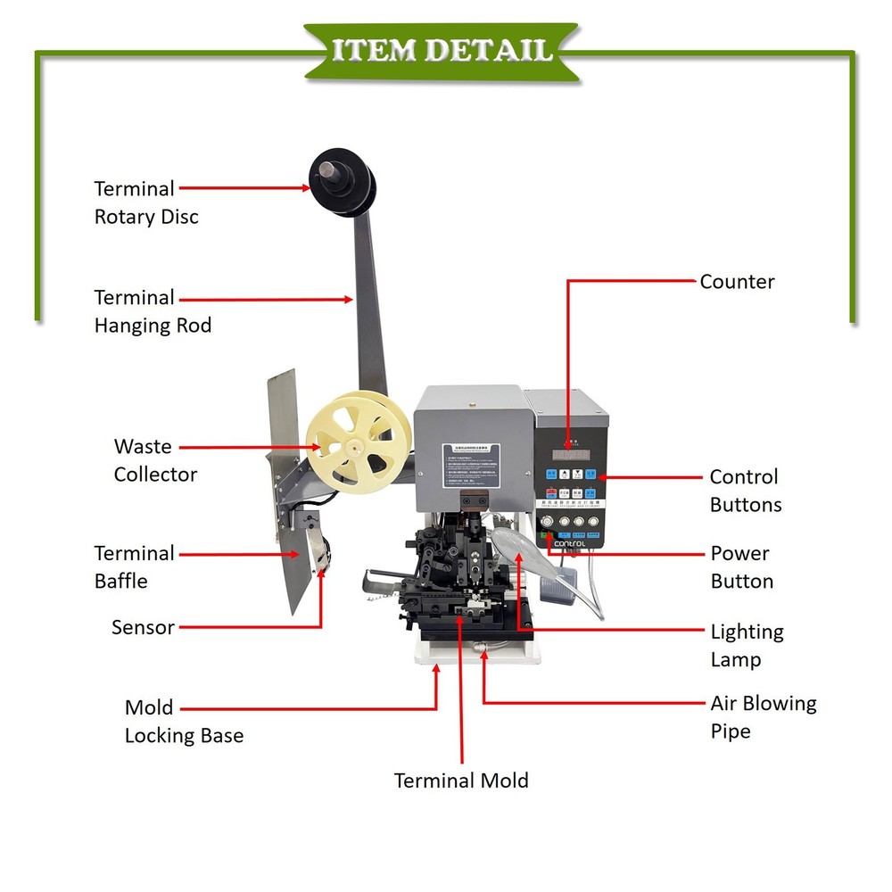 220V Multi Core Cable Wire Stripping Terminal Machine with 110V Transformer