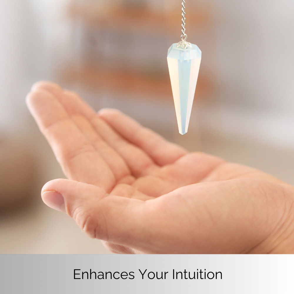 Opalite Pendulum Crystal Stone, Faceted Pendulum Divination Tools, Dowsing