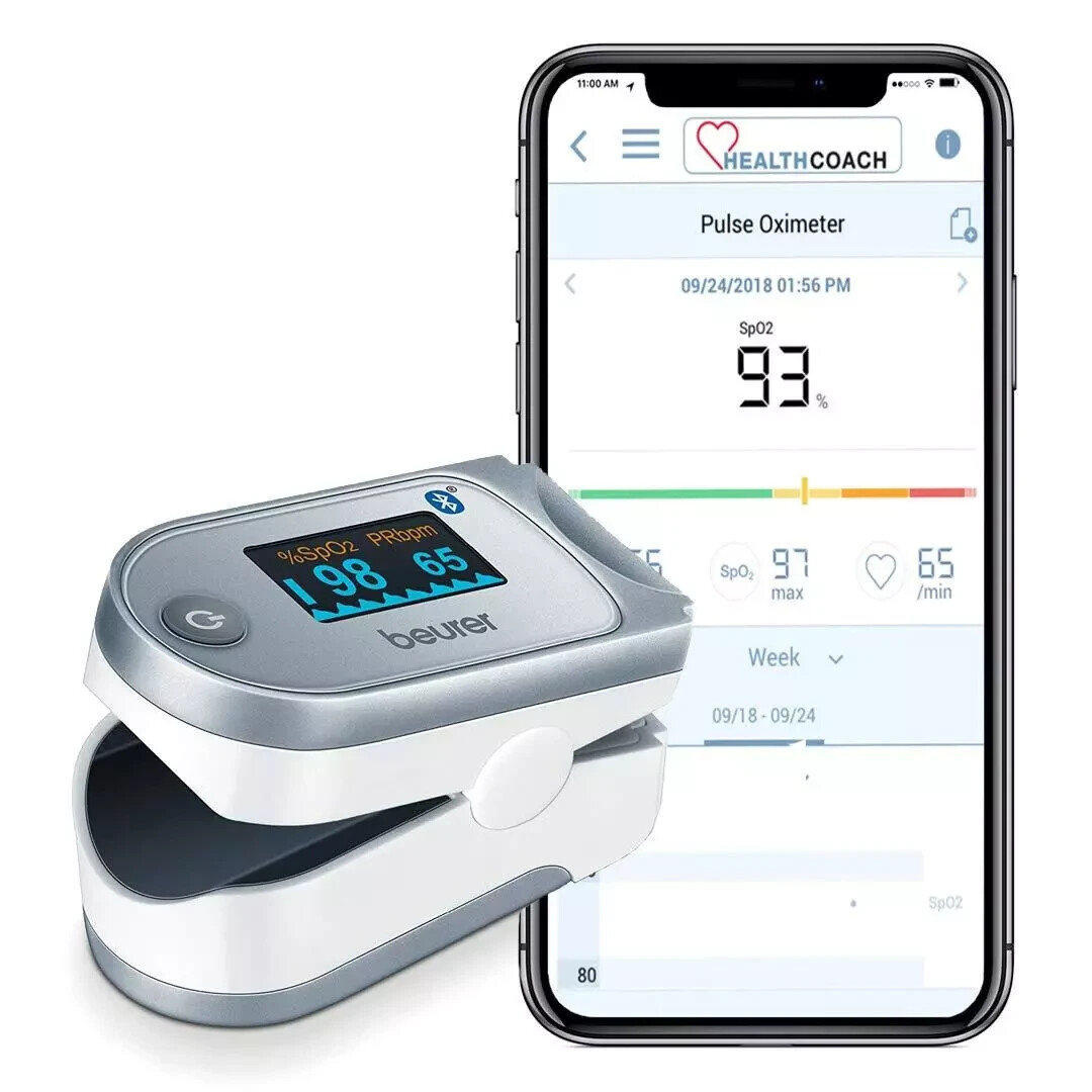 Beurer Bluetooth Digital fingertip Pulse Oximeter, Blood Oxygen Saturation