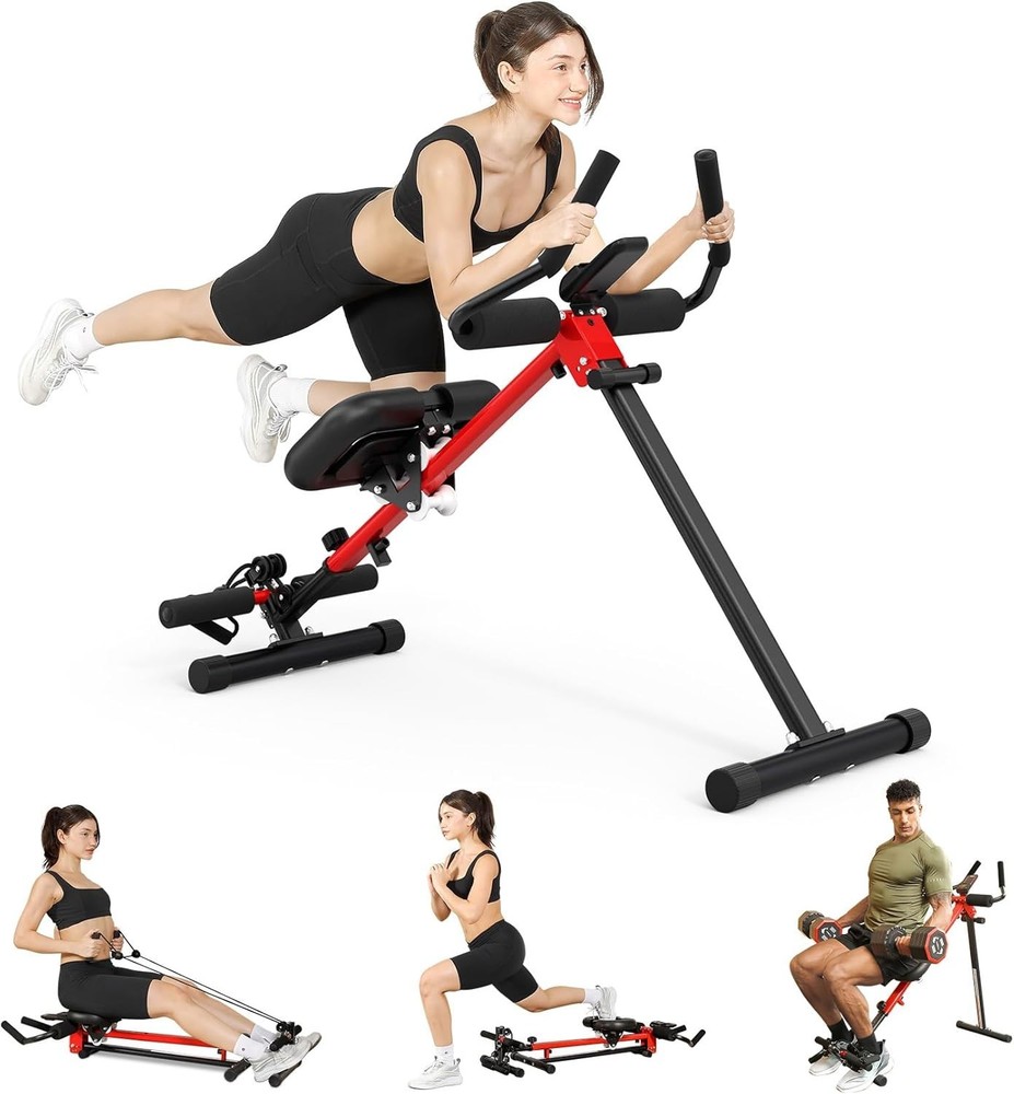 2-in-1 Ab & Rowing Machine - Foldable, 7-Length Adjustable, for Home Gym