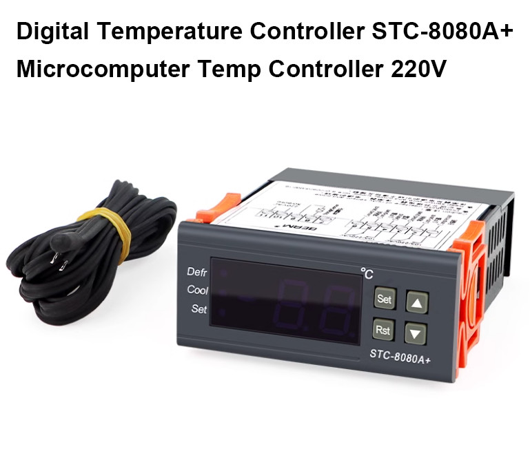 Digital Temperature Controller STC-8080A+ Microcomputer Temp Controller 220V