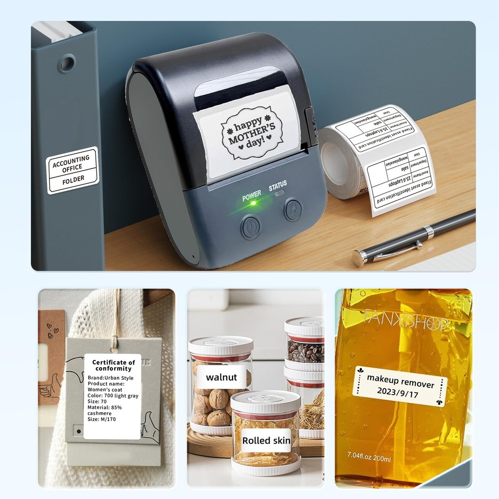 Label Maker - 2 Inch Thermal Label Printer L7 Portable Bluetooth Label Maker ...