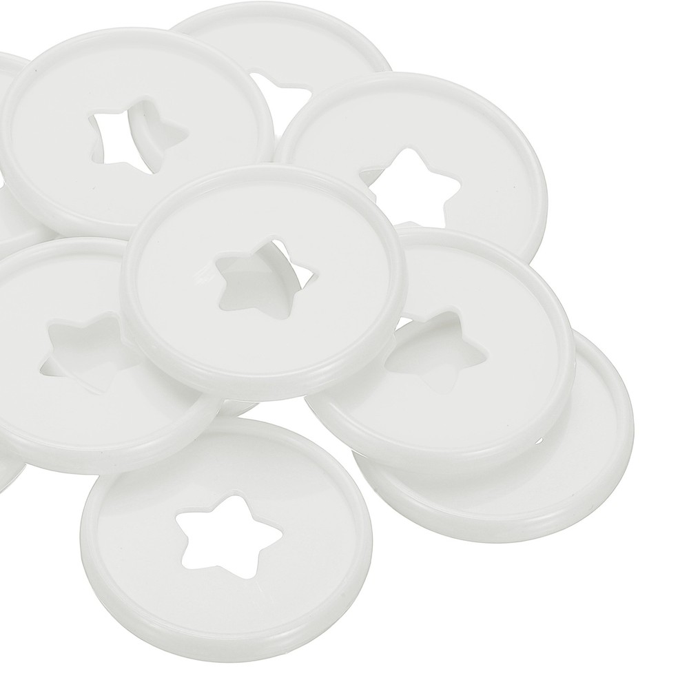35mm Plastic Book Binding Discs, 33 Pack Expansion Discs Star, White