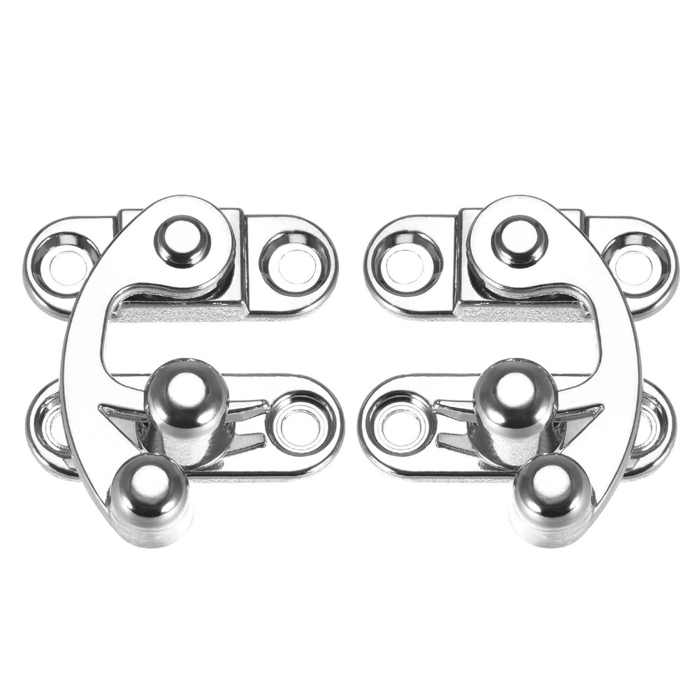 Right and Left Latch Hook Hasp Swing Arm Latch Silver Tone